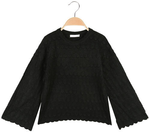 Sweet Pullover bimba con maniche a campana Pullover bambina Nero taglia 04