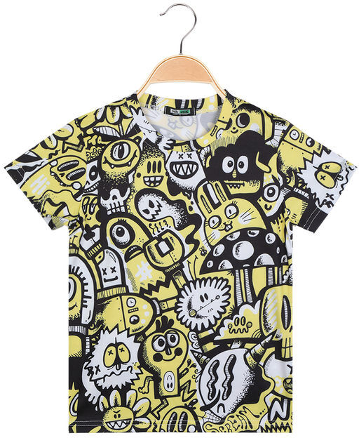 Mr Jek T-shirt con stampa da bambino manica corta T-Shirt Manica Corta bambino Giallo taglia 06