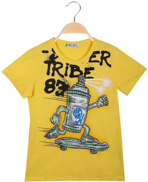 Best T-shirt da bambino con stampa disegno T-Shirt Manica Corta bambino Giallo taglia 12