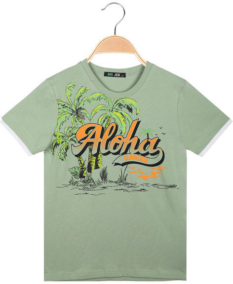 Mr Jek T-shirt da bambino con stampa Hawaii T-Shirt Manica Corta bambino Verde taglia 08