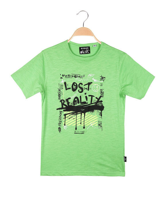 Be Board T-shirt da bambino in cotone con stampa T-Shirt Manica Corta bambino Verde taglia L