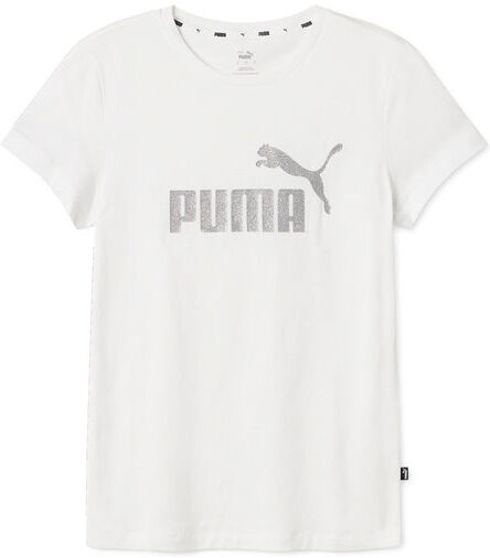 Puma T-shirt da ragazza con logo glitter T-Shirt e Top bambina Bianco taglia 15/16