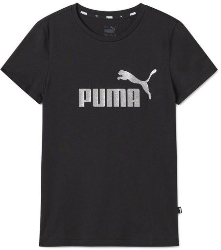 Puma T-shirt da ragazza con logo glitter T-Shirt e Top bambina Nero taglia 09/10