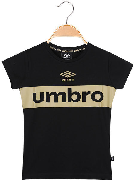 Umbro T-shirt da ragazza in cotone T-Shirt Manica Corta bambina Nero taglia S