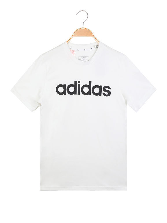 Adidas T-shirt da ragazzi a manica corta T-Shirt e Top unisex bambino Bianco taglia 15/16