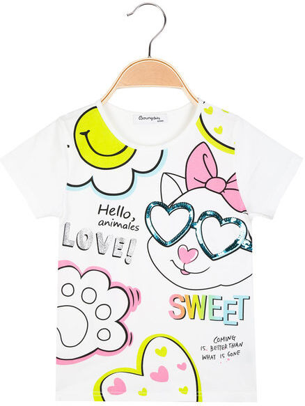 Bouny Baby T-shirt manica corta da bambina con paillettes T-Shirt Manica Corta bambina Bianco taglia 12