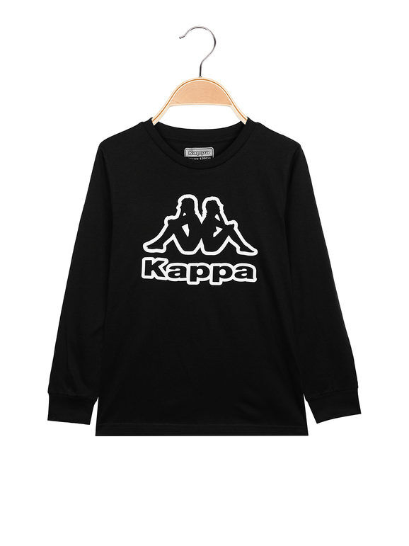 Kappa T-shirt manica lunga in cotone da ragazzo T-Shirt e Top bambino Nero taglia 16