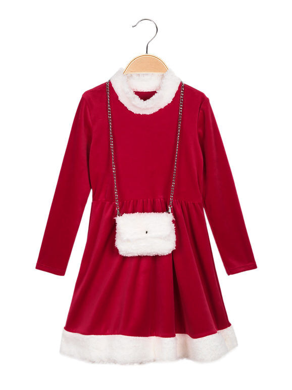 Solada Vestito di natale da bambina con borsetta Vestiti bambina Rosso taglia 02