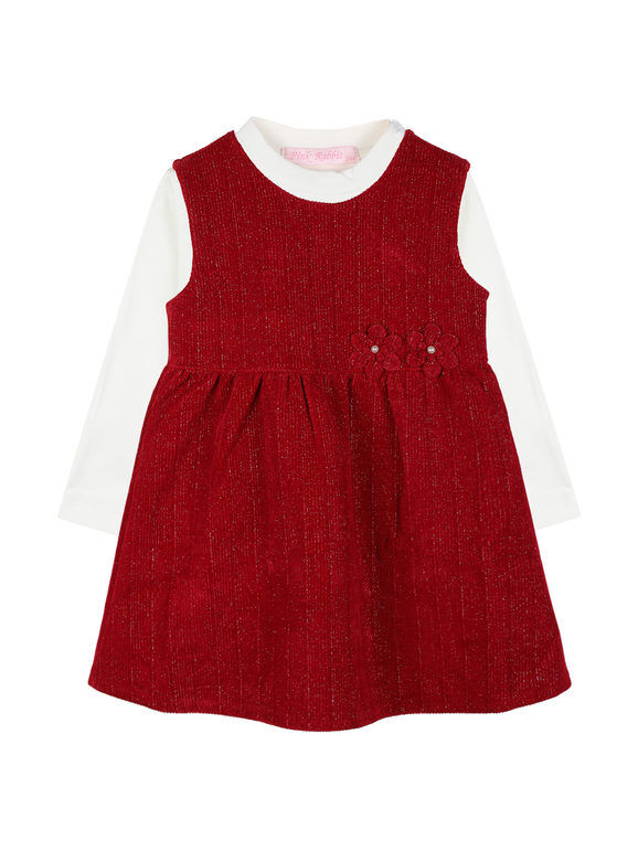 Pink Rabbit Vestito elegante da neonata con maglietta Completi 0-36 M bambina Rosso taglia 24M