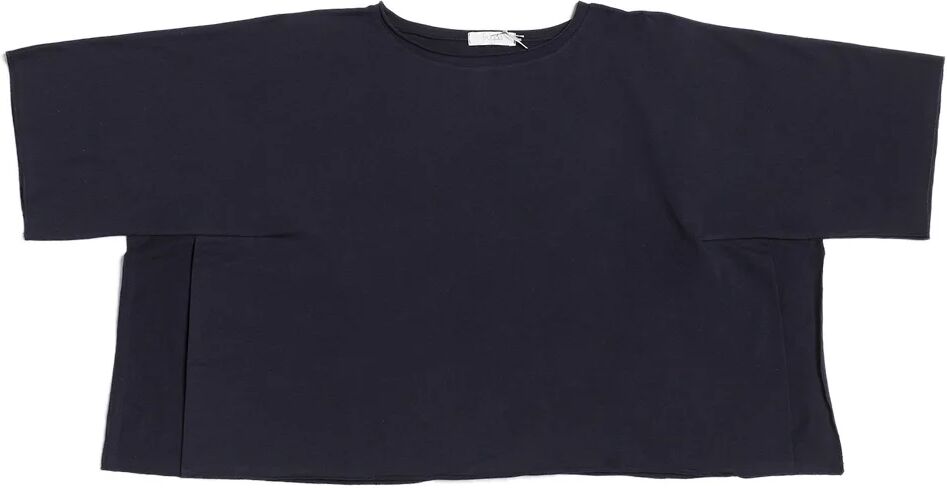 FRUGOO T-shirt over con spacchi blu notte