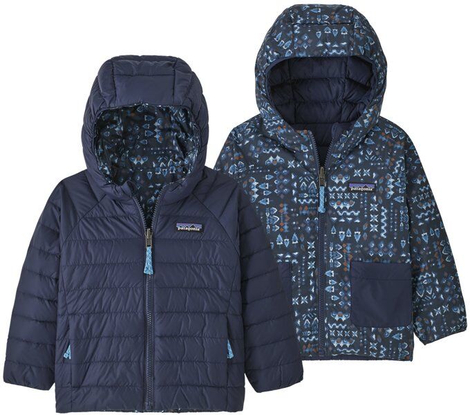 Patagonia Baby Reversible Down Hoody Jr - giacca piumino - bambino Dark Blue 2A