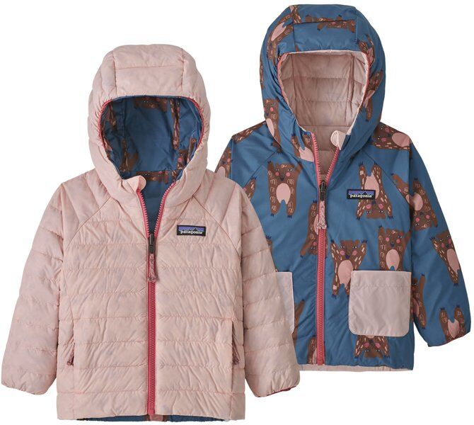 Patagonia Baby Reversible Down Hoody Jr - giacca piumino - bambino Pink/Blue 12M