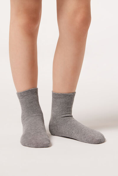 Calzedonia Calze Corte in Cotone da Bambini Unisex Grigio 10