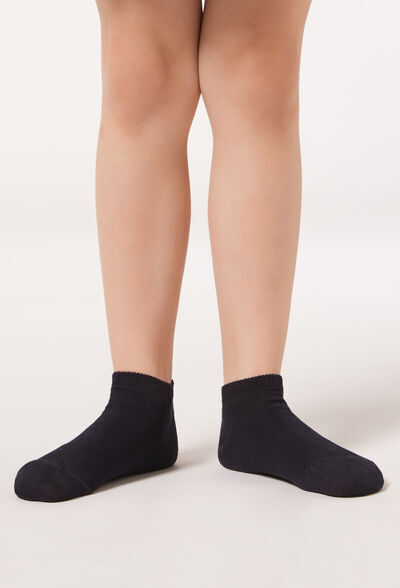 Calzedonia Calze Corte in Cotone da Bambini Unisex Blu 8