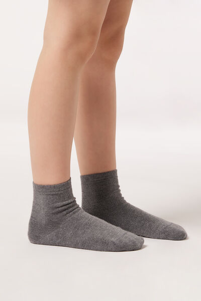 Calzedonia Calze Corte con Cashmere da Bambini Unisex Grigio 34-36