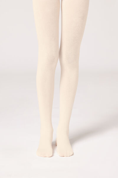 Calzedonia Collant super opachi cashmere bambina Bambina Bianco 6-8