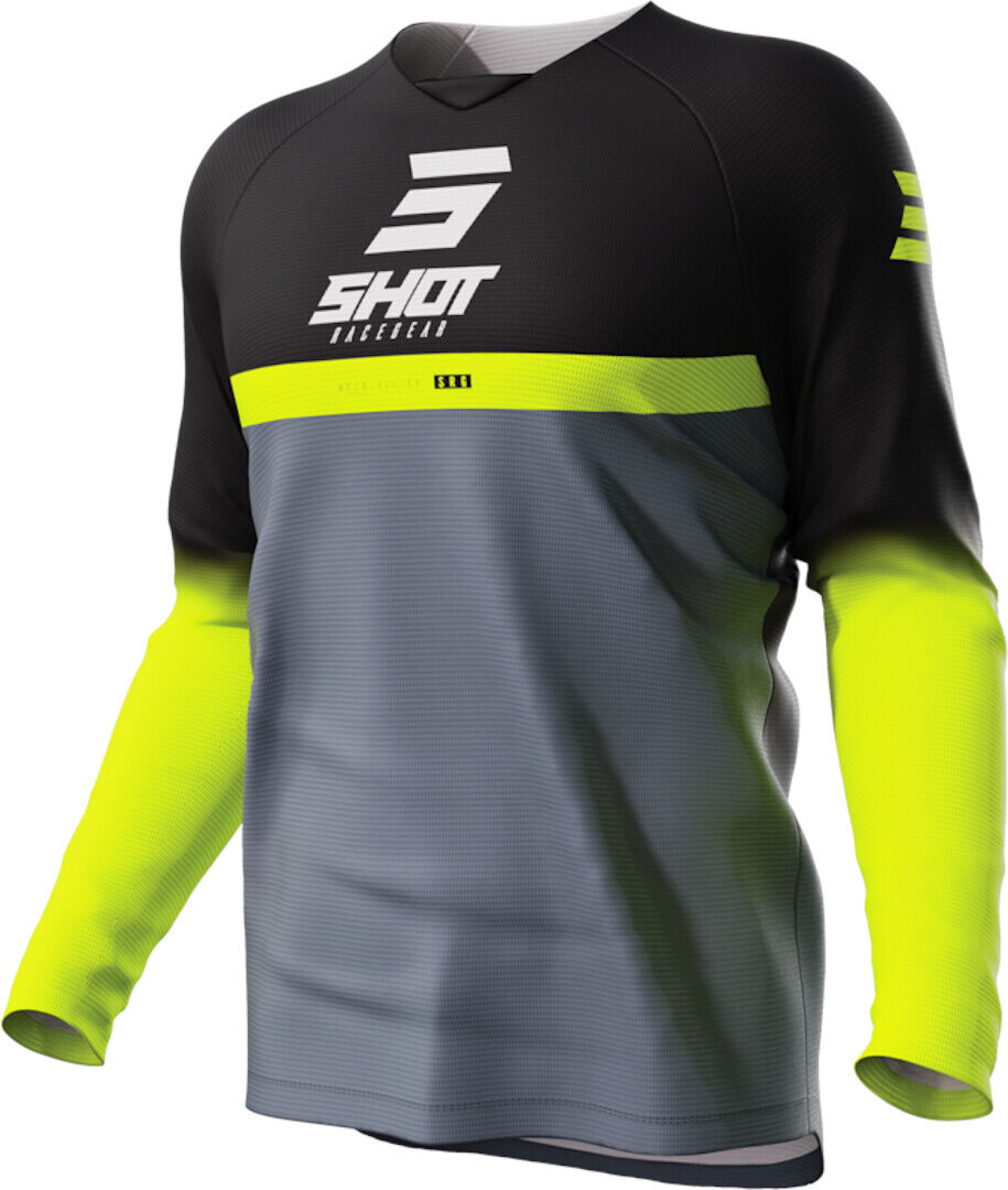 Shot Draw Reflex Maglia Motocross Bambino Nero Grigio 12 - 14 13 - 14 12/14 12 anni 13 anni