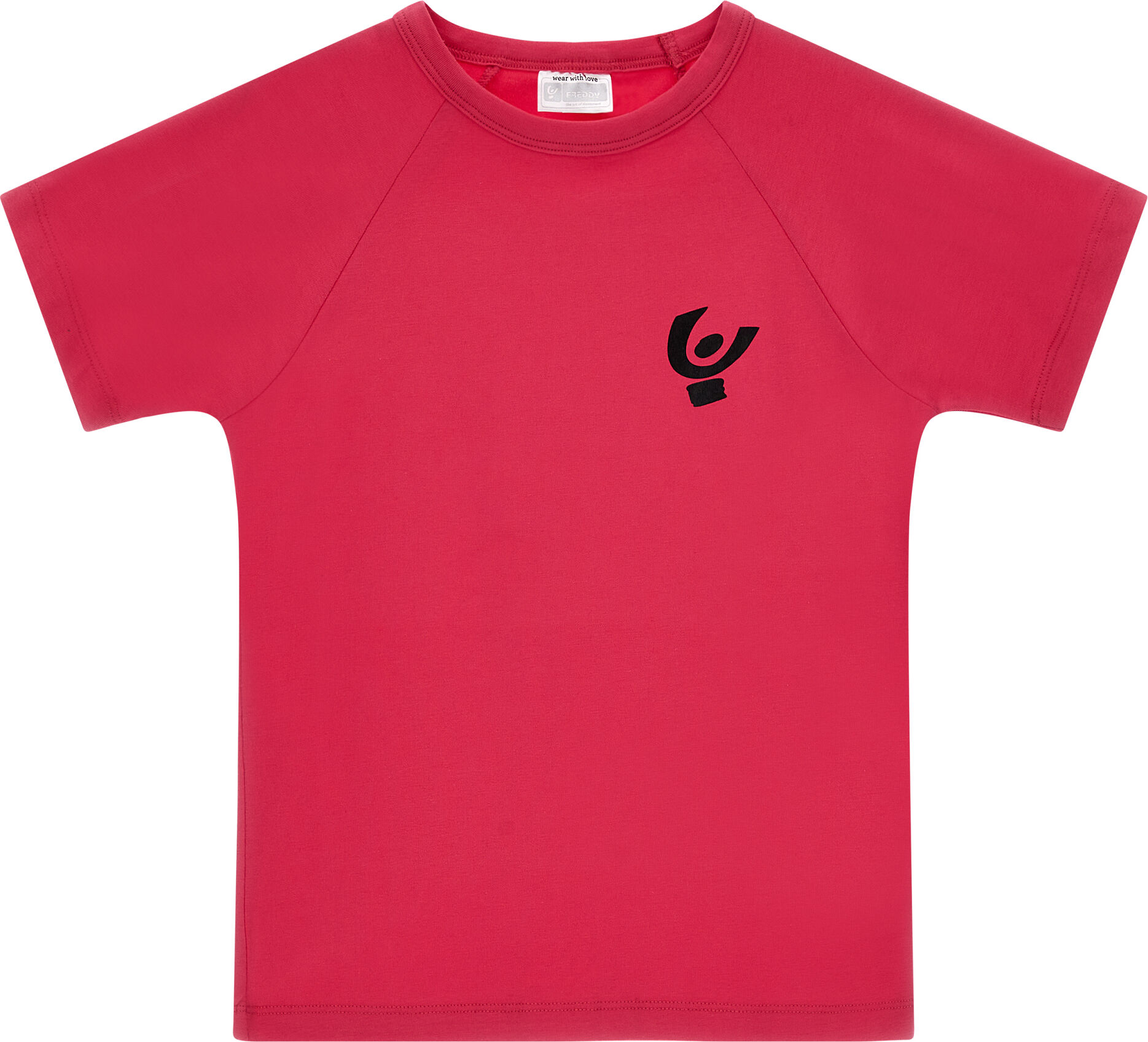 Freddy T-shirt elasticizzata maniche corte raglan e logo a contrasto Fuxia Junior 4 Anni