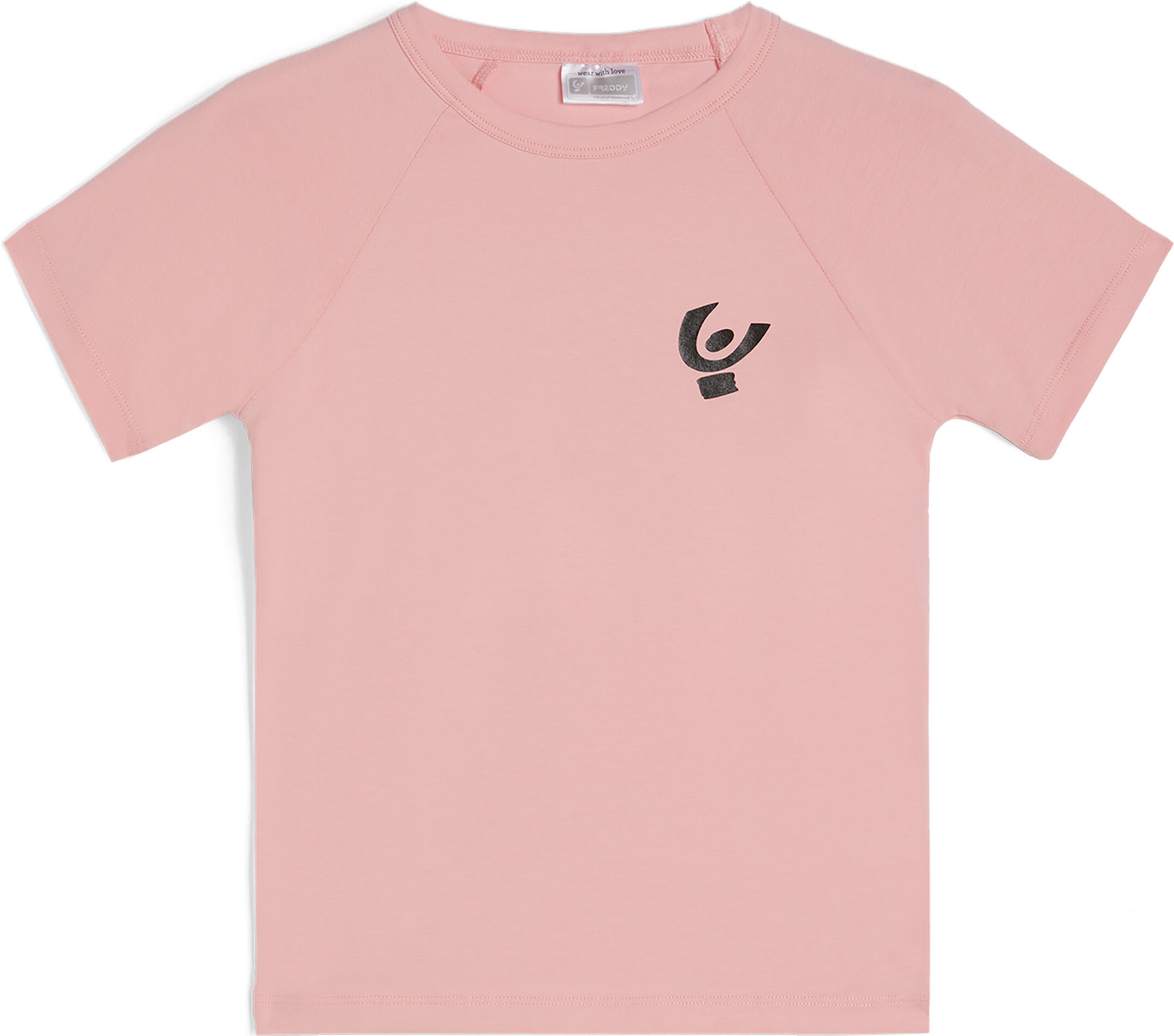 Freddy T-shirt elasticizzata maniche corte raglan e logo a contrasto Rosa Junior 4 Anni