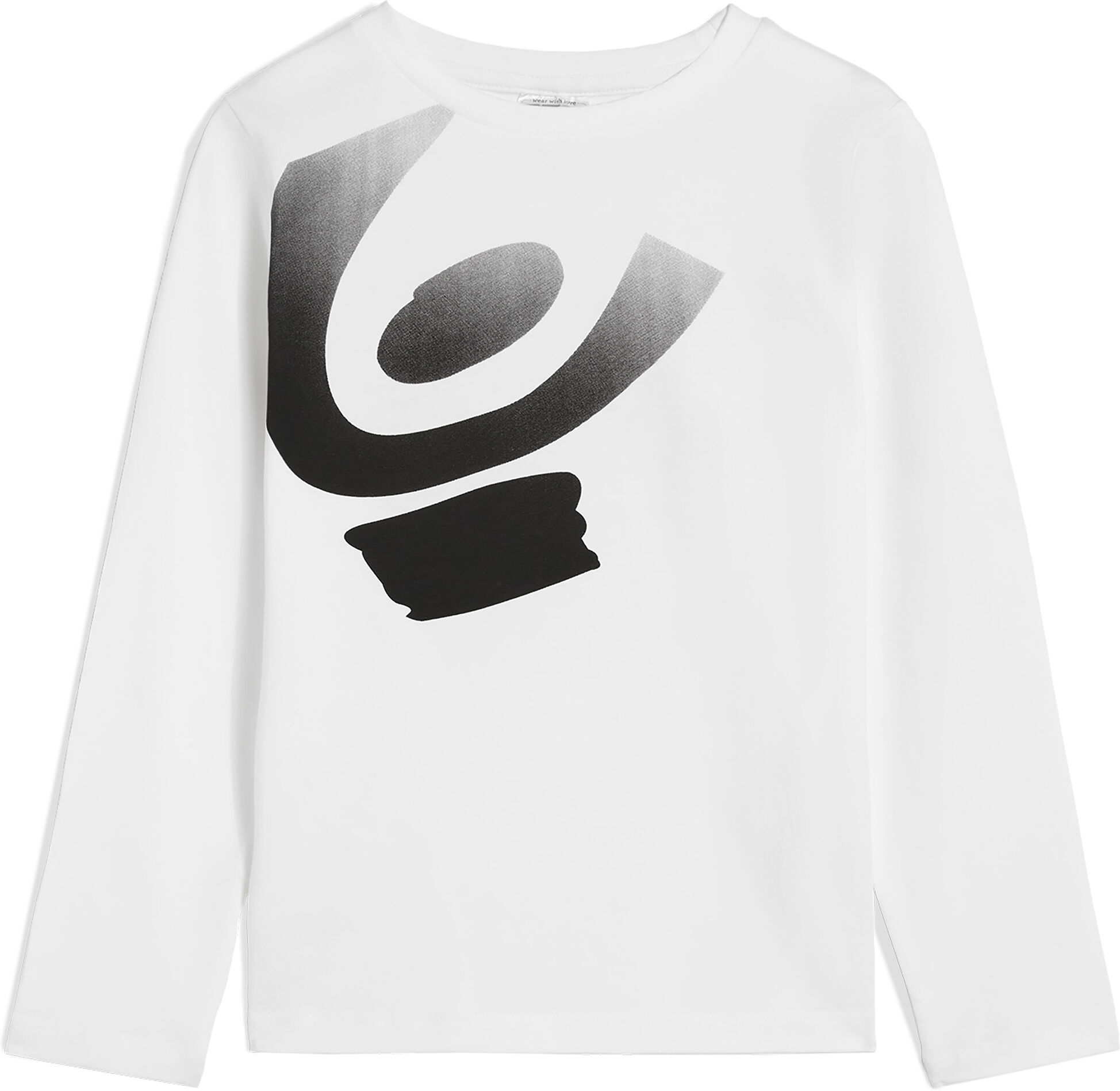 Freddy T-shirt bambina manica lunga in cotone con maxi logo dégradé Bianco Junior 6 Anni