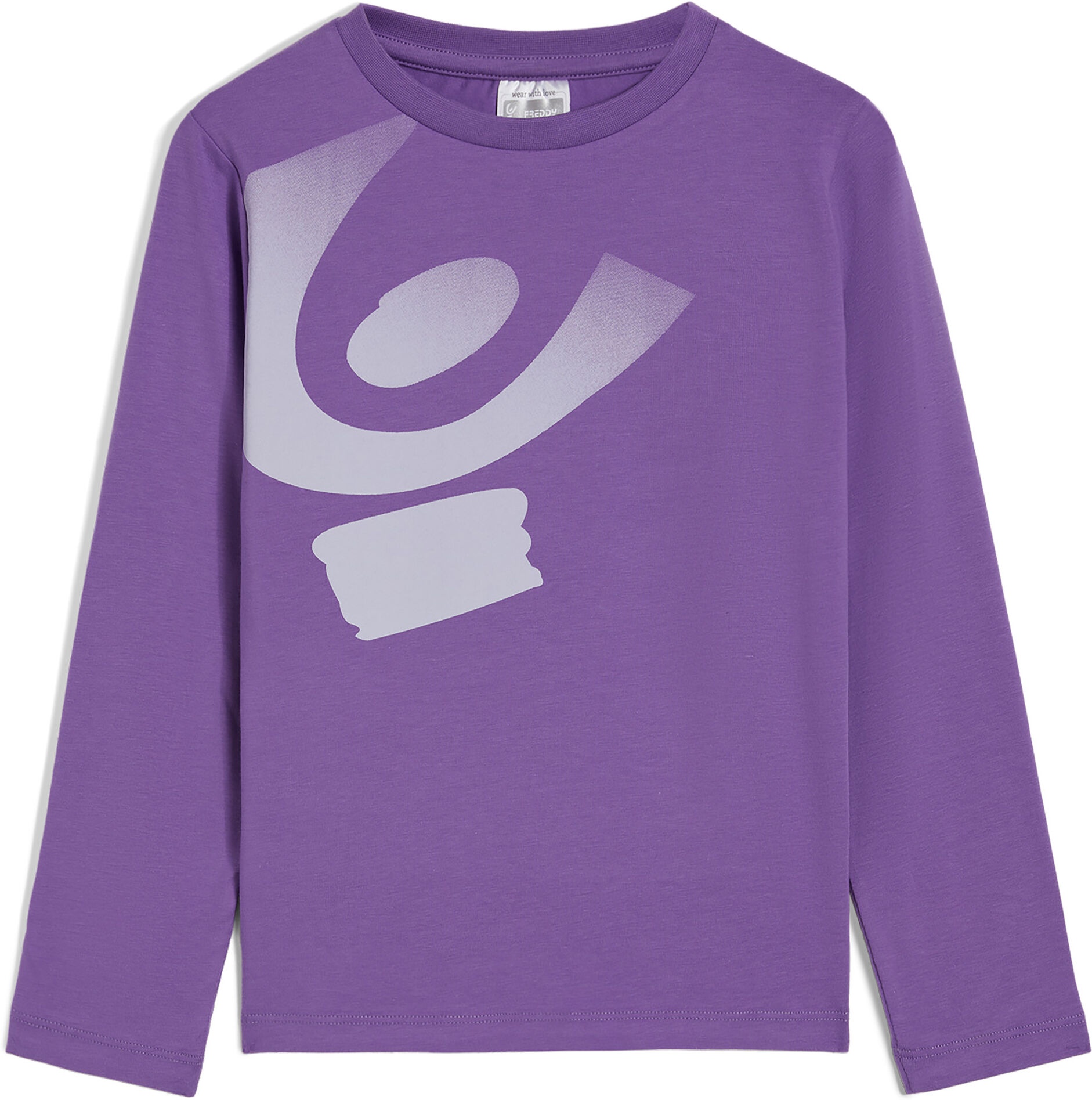 Freddy T-shirt bambina manica lunga in cotone con maxi logo dégradé Viola Junior 6 Anni