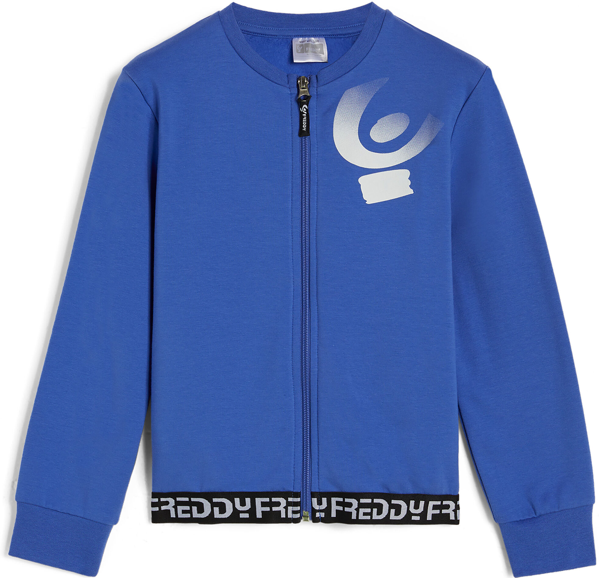 Freddy Felpa zip da bambina con fondo elastico e logo degradé Blu Junior 6 Anni