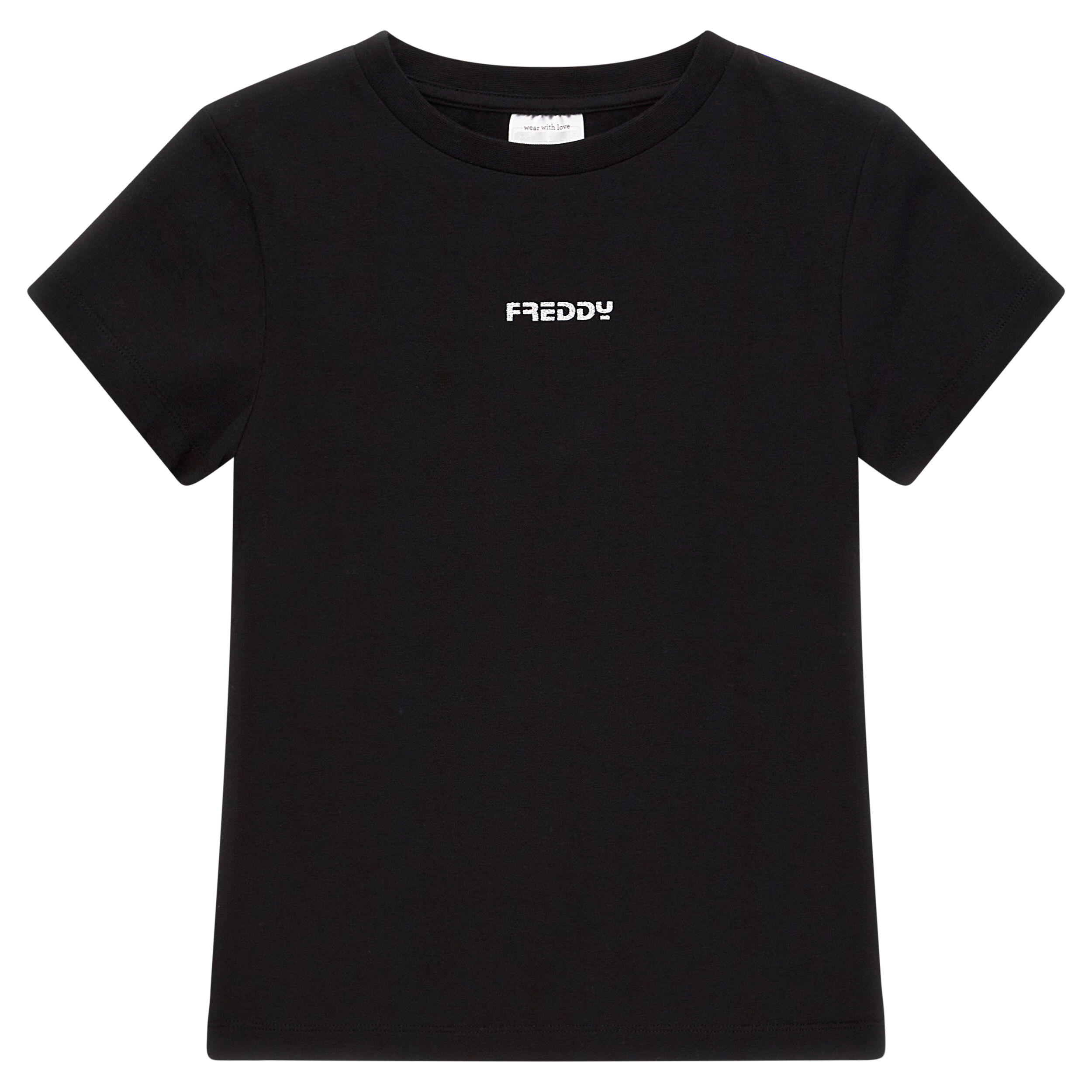 Freddy T-shirt in jersey con piccoli loghi glitter Nero Junior 6 Anni