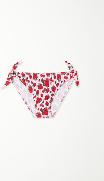 Tezenis Bikini Brassiere con Slip Laccetti Stampa Righe e Frutta Bimba Bambina Rosso Tamaño 8-9