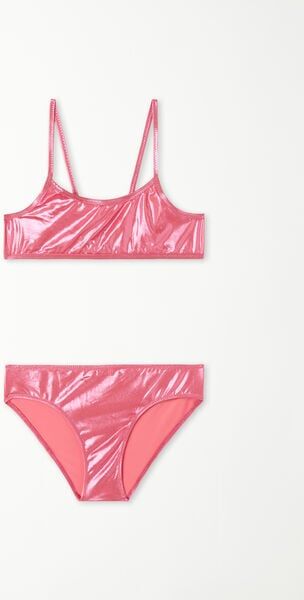 Tezenis Bikini Brassiere con Slip Liquid Metal Bimba Bambina Rosa Tamaño 8-9