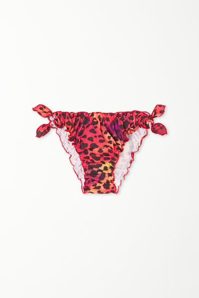 Tezenis Costume Slip Bimba Punto Bambola Bambina Animalier Tamaño S/M