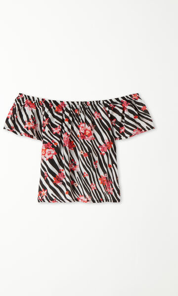 Tezenis Top in Tela Viscosa con Balza Bimba Bambina Animalier Tamaño 2-3