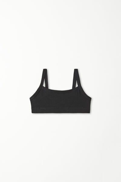 Tezenis Brassiere Bimba Basic in Cotone Bambina Nero Tamaño 10-11