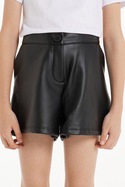 Tezenis Shorts Effetto Spalmato Termici Bimba Bambina Nero Tamaño 8-9