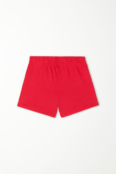 Tezenis Short in Felpa di Cotone Basic Bimba Bambina Rosso Tamaño 2-3