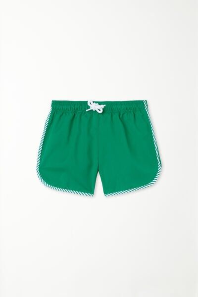 Tezenis Costume Boxer Corto Piping Riciclato Bimbo Bambino Verde Tamaño 6-7