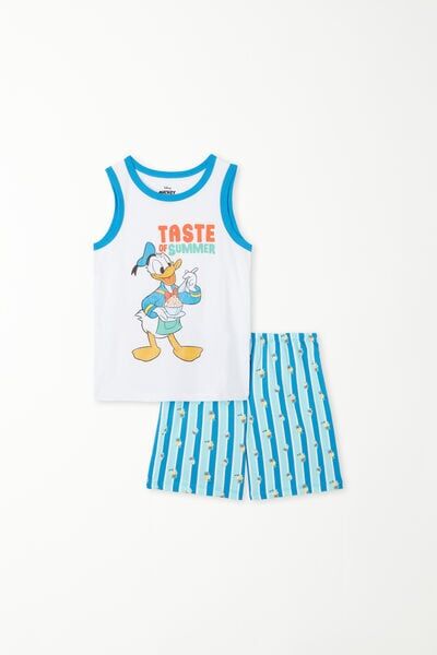 Tezenis Pigiama Corto in Cotone Stampa Disney Bimbo Bambino Bianco Tamaño 2-3