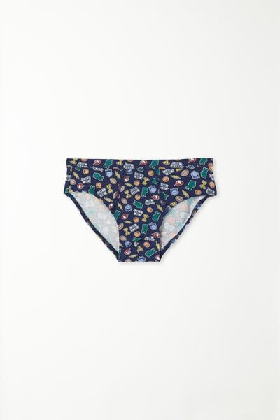 Tezenis Slip Basic Bimbo in Cotone Colorato Bambino Blu Tamaño 10-11