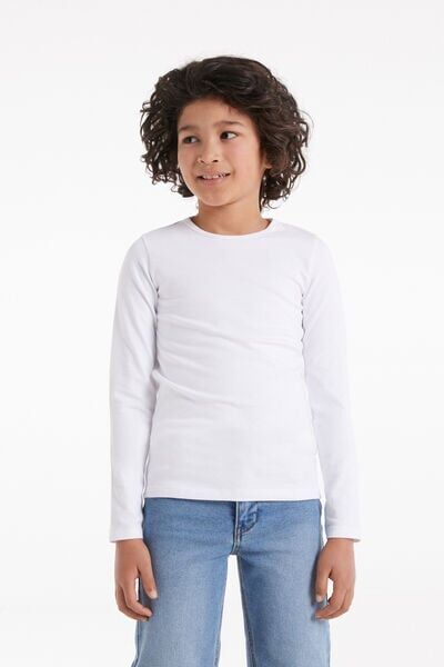 Tezenis Maglia Manica Lunga Girocollo in Cotone Termico Bimbi Unisex Unisex Bianco Tamaño 4-5