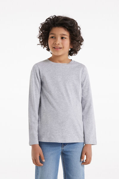 Tezenis Maglia Manica Lunga in Cotone Basic Bimbi Unisex Unisex Grigio Tamaño 6-7