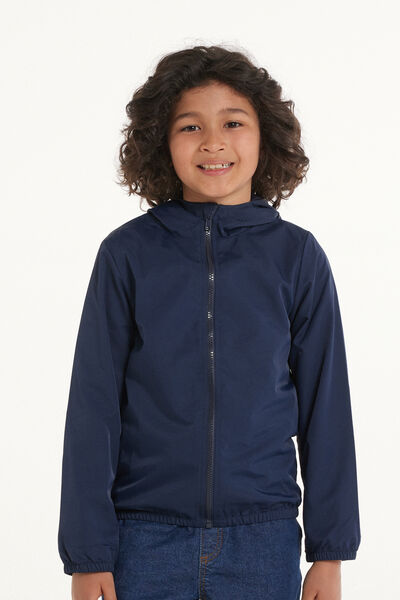 Tezenis Giacca con Zip e Cappuccio in Tessuto Tecnico Bimbi Unisex Unisex Blu Tamaño 12-13