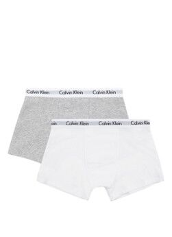 Calvin Klein Boxershorts in uni en mêlée in 2-pack - Wit