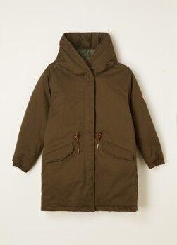 Scotch & Soda Reversible gewatteerde parka met capuchon - Legergroen