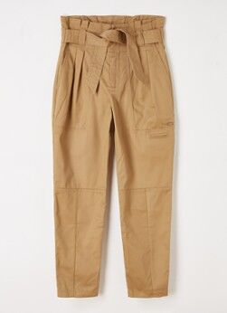 Scotch & Soda Tapered fit cargobroek met ceintuur - Camel