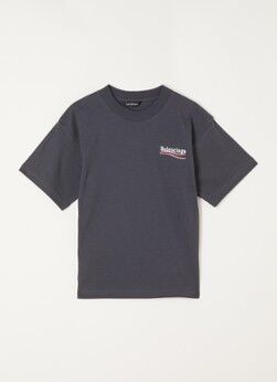 Balenciaga T-shirt met logoborduring - Antraciet