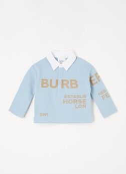 BURBERRY Jessy polo met logoprint - Lichtblauw