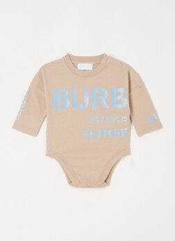 BURBERRY Romper met logoprint - Beige