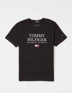 Tommy Hilfiger T-shirt met logoprint - Zwart