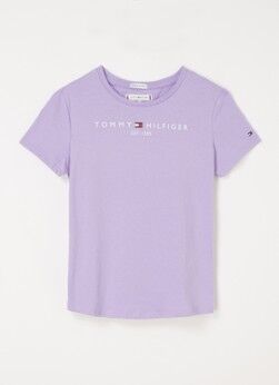 Tommy Hilfiger Essential T-shirt met logoprint - Lila