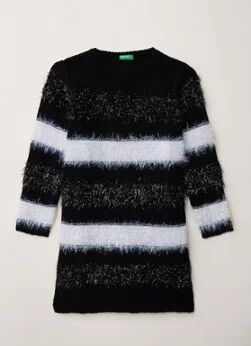 Benetton Fluffy trui-jurk in wolblend - Zwart