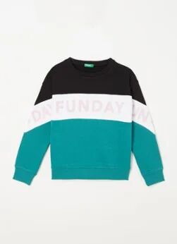 Benetton Sweater met print - Zeegroen
